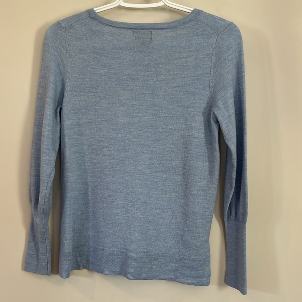 Badgley Mischka 100% Merino wool light blue sweater size medium - Picture 3 of 4